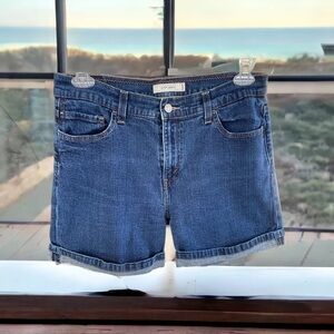 LEVI’S jeans shorts, size 14, cotton/spandex, cuffed legs, excellent condition
